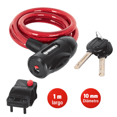 Candado cadena para bicicleta 10mmx10m cb-10 - hermex
