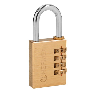 Candado con clave de combinación 40 mm cuerpo de latón Hermex