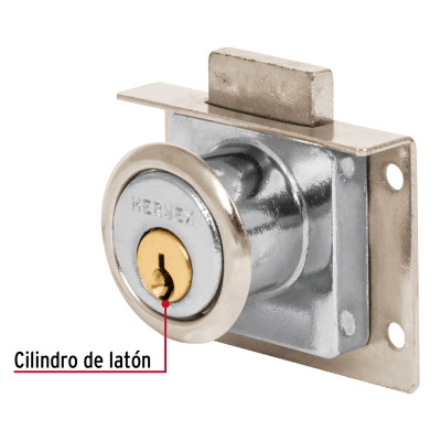 Chapa Cerradura para mueble modelo 24 cromo Hermex