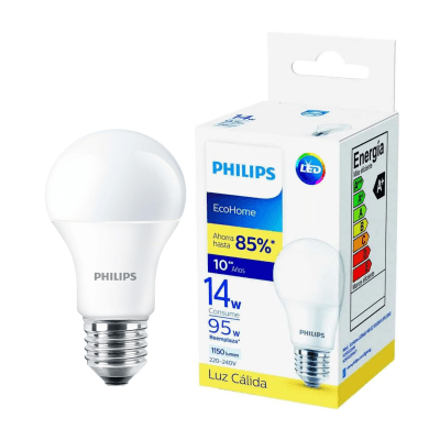 Foco led philips 14w Luz Cálida luz amarilla ecohome philips