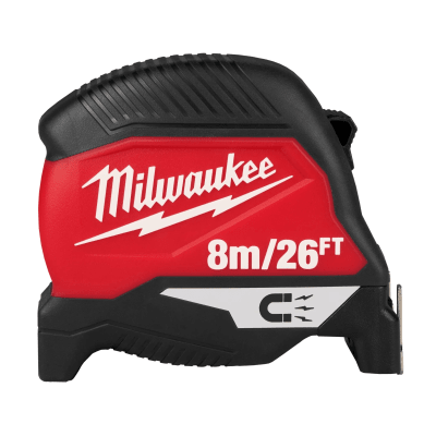 CINTA MÉTRICA MAGNÉTICA COMPACTA DE HOJA ANCHA DE 8 M/26 PIES 48-22-1226M MILWAUKEE