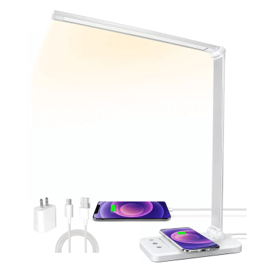 Lampara de escritorio led con cargador inalambrico