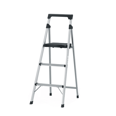 Escalera tubular 3 peldaños, plegable - truper