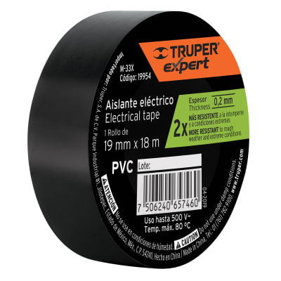Cinta Aislante eléctrico 19mm x 18m Truper Expert