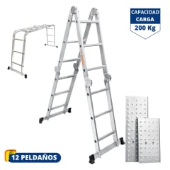 Escalera multiposición 12 peldaños soporta 200kg - Truper 0
