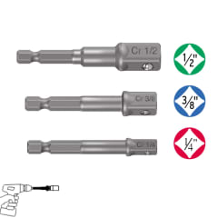 Adaptadores para dados taladro atornillador 3 pzas 1/4