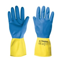 Guantes látex reforzado para limpieza 9 talla G - Truper 0