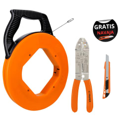 COMBO Wincha Pasacables 15m Uso Rudo+ Alicate Pelacable 9