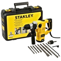 Rotomartillo SDS Plus Eléctrico 1250W Stanley maleta brocas  cinceles 0