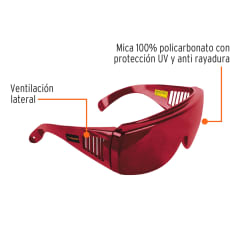 Lentes de seguridad para laser rojo Truper 0