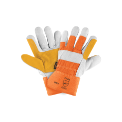 Guantes de carnaza y loneta con refuerzo unitalla TRUPER 0