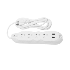 Extensión Eléctrica Múltiple Bticino 4 tomas + 2 puertos USB 0