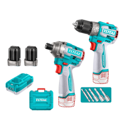 Taladro atornillador + Atornillador de Impacto Brushless 16V TOTAL 0