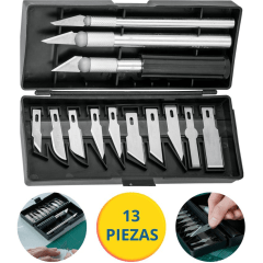 Juego cutter precisión cuchilla exacto tipo bisturí hobby pretul 13pzs 0