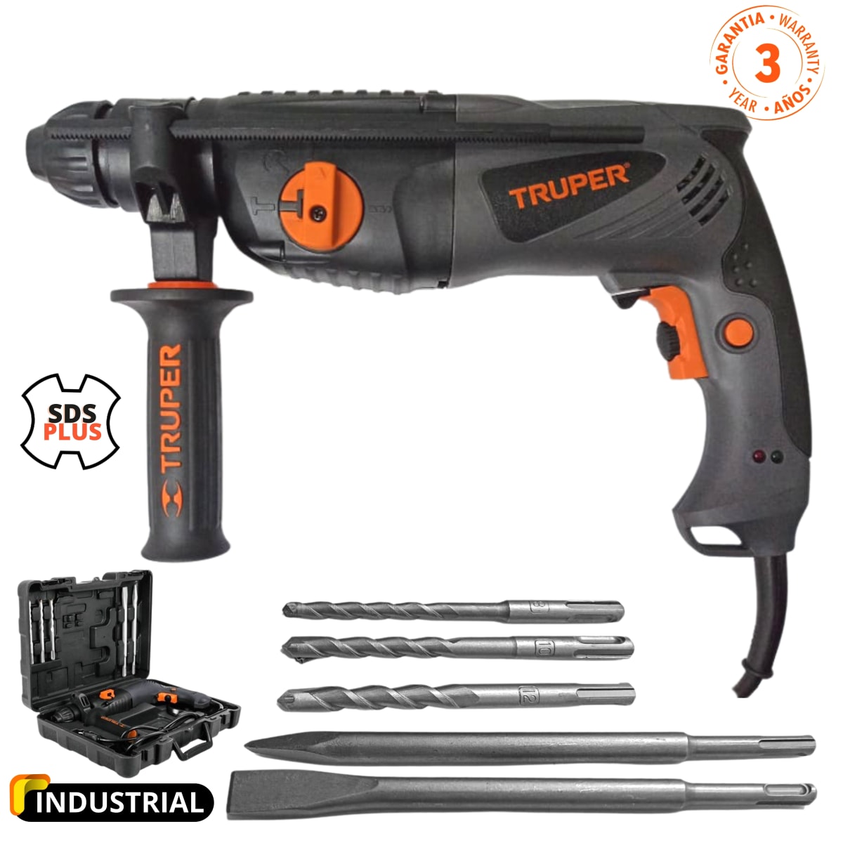 Rotomartillo industrial SDS PLUS 3 JOULES 850W 220V Truper1