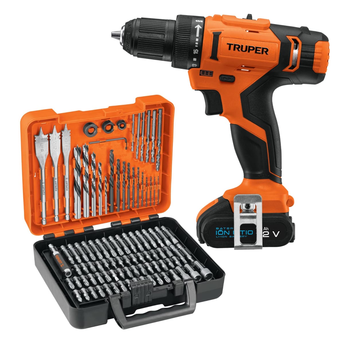 Atornillador inalambrico truper+ Juego de brocas y puntas 100 PIEZAS1