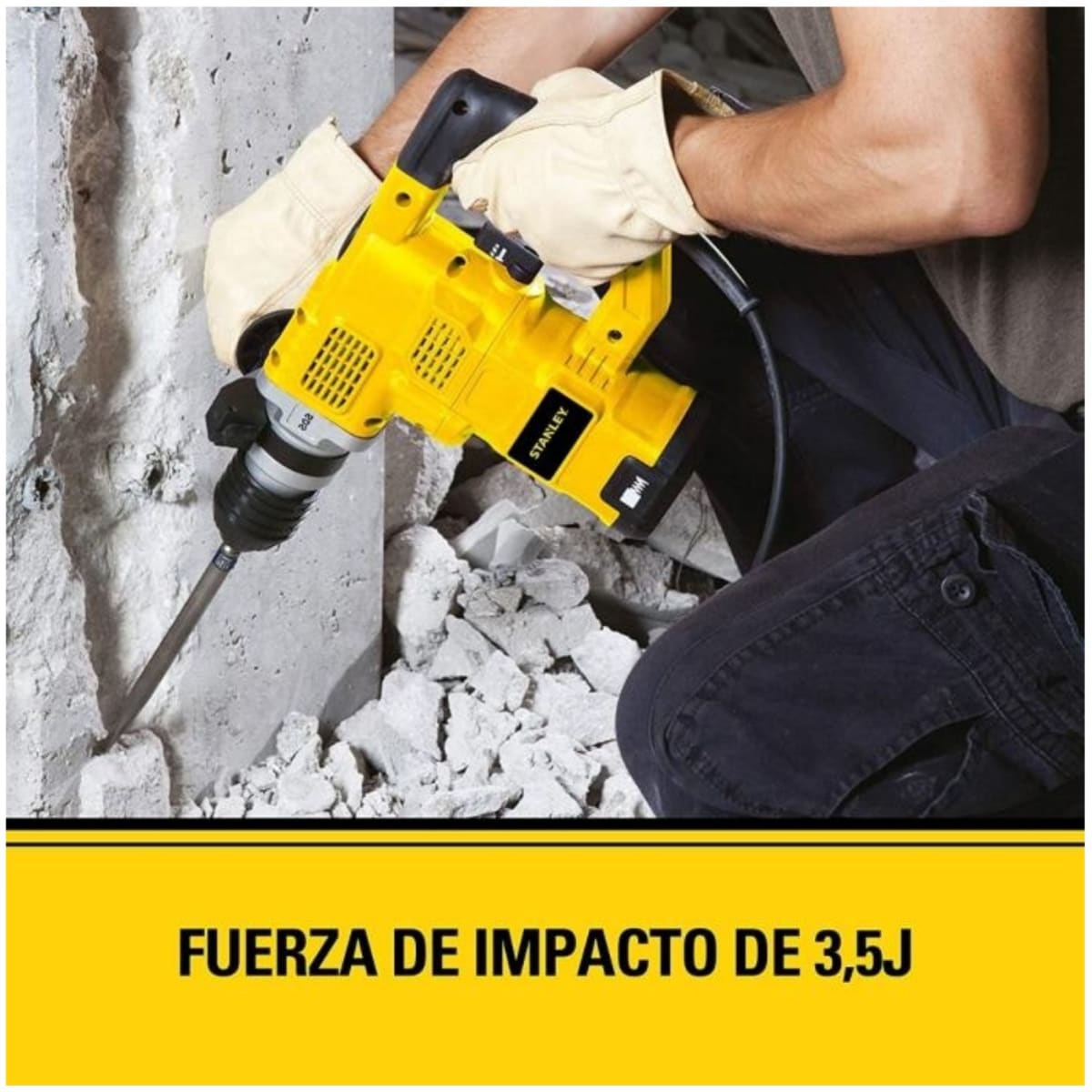 Rotomartillo SDS Plus Eléctrico 1250W Stanley maleta brocas  cinceles10
