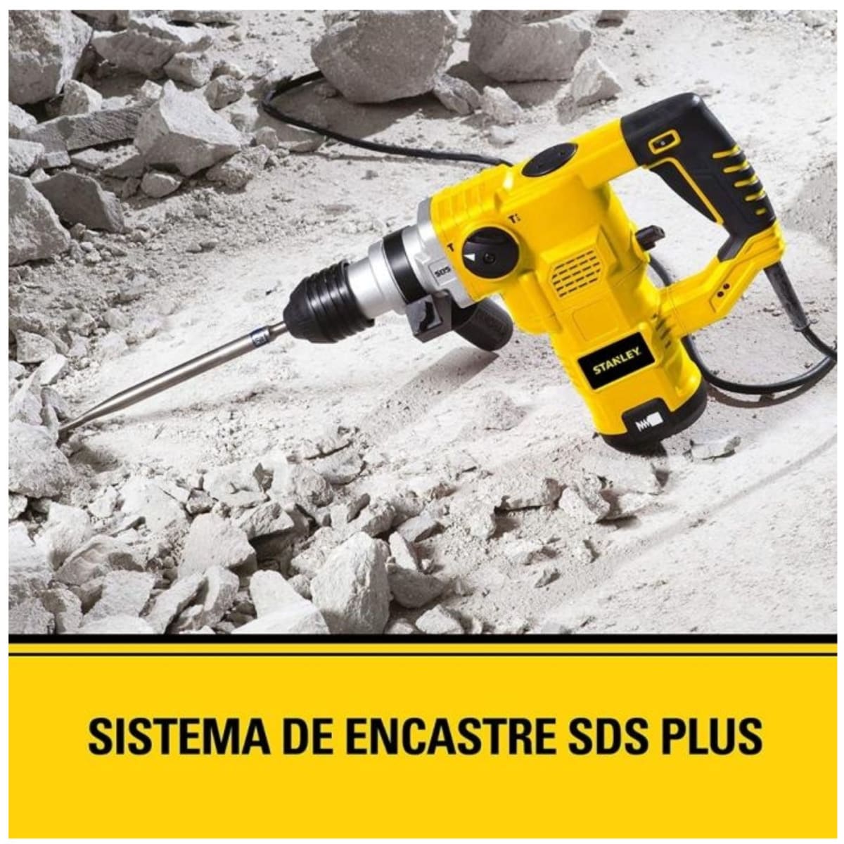 Rotomartillo SDS Plus Eléctrico 1250W Stanley maleta brocas  cinceles12