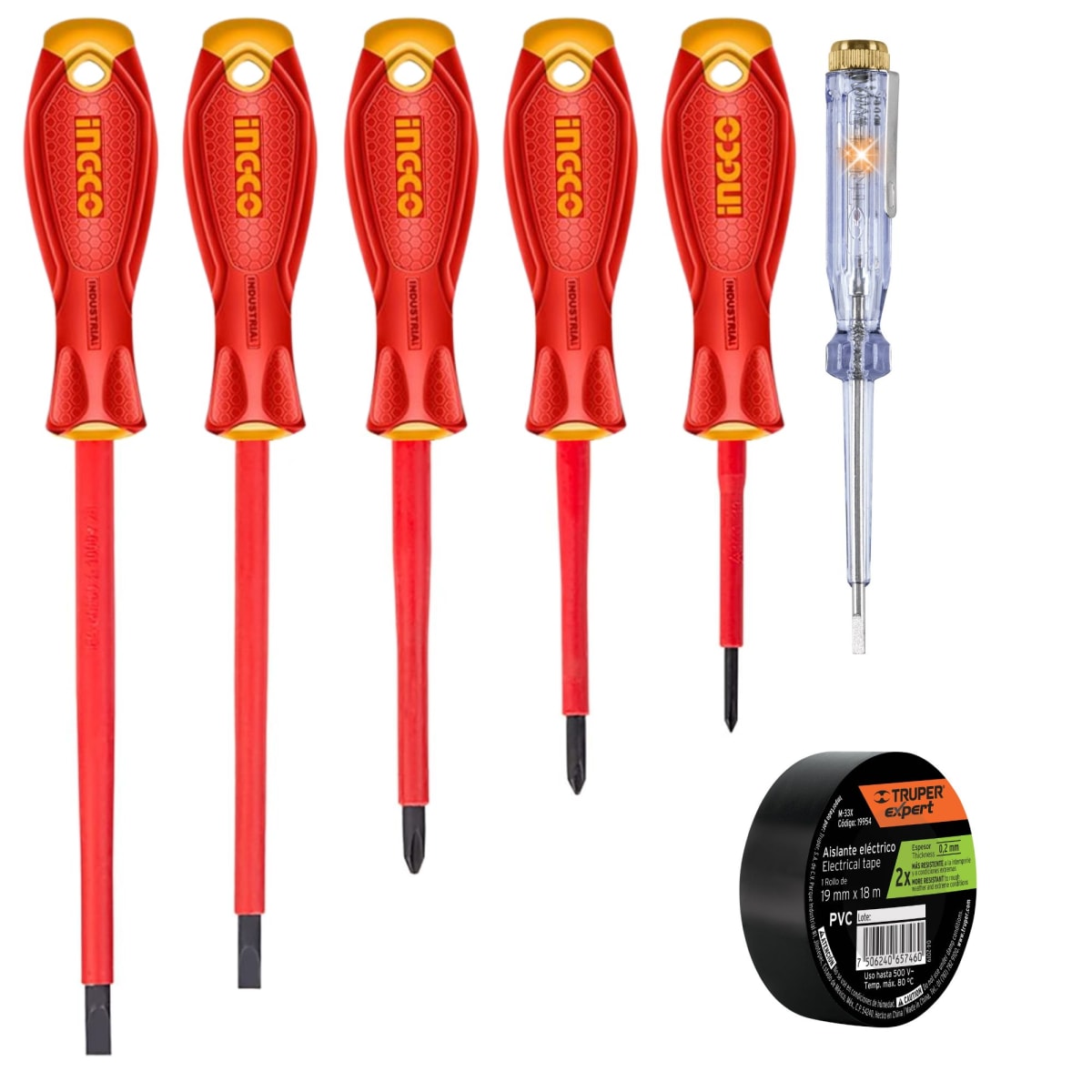 Desarmadores dielectricos 1000V industrial + probador de corriente1