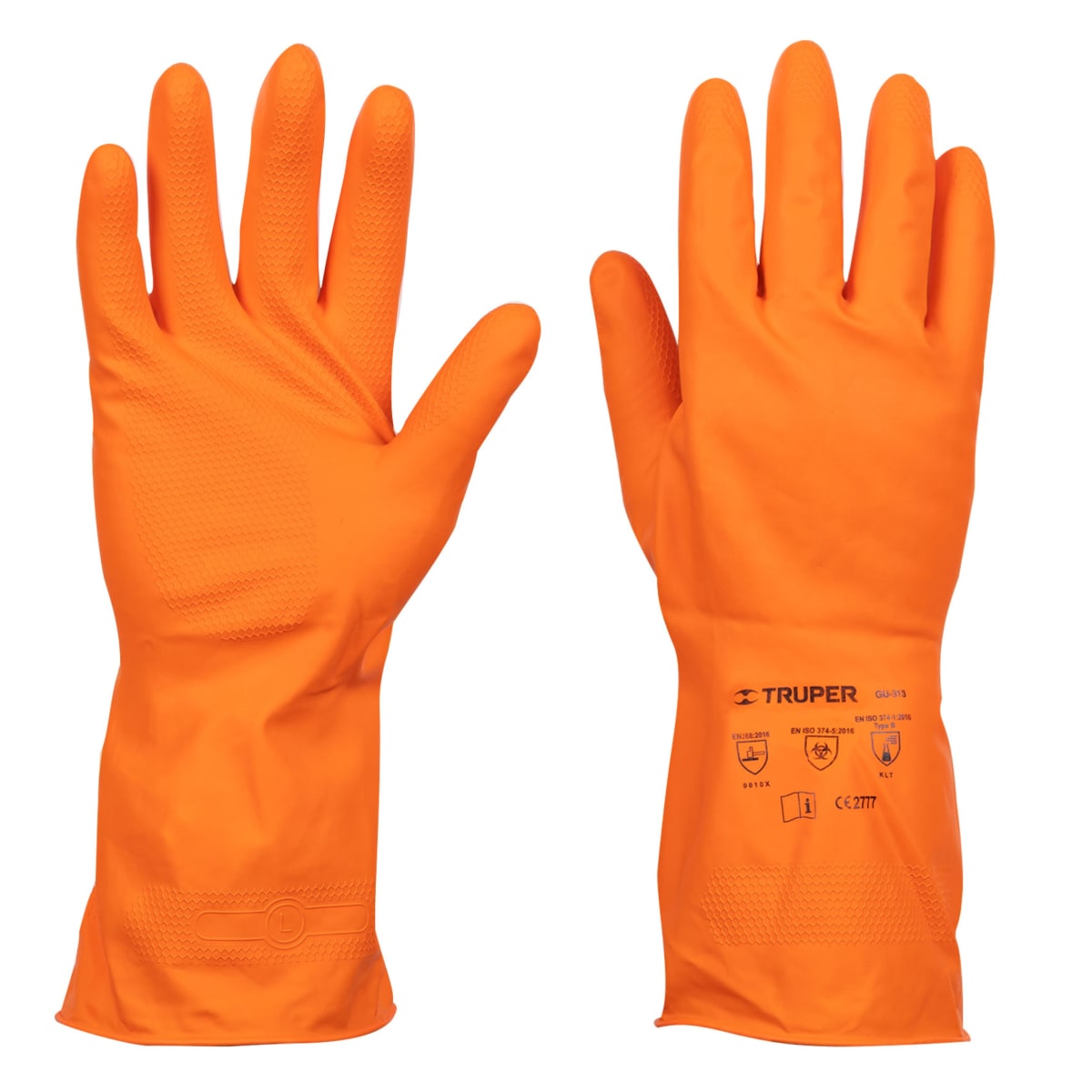 Guantes látex para limpieza, Puño largo 9 talla G Truper1