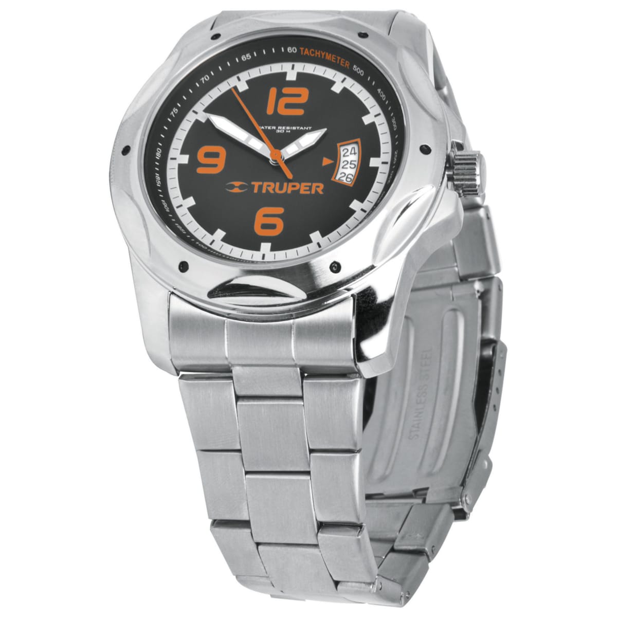 Reloj para caballero acero inoxidable acuático -- Truper1