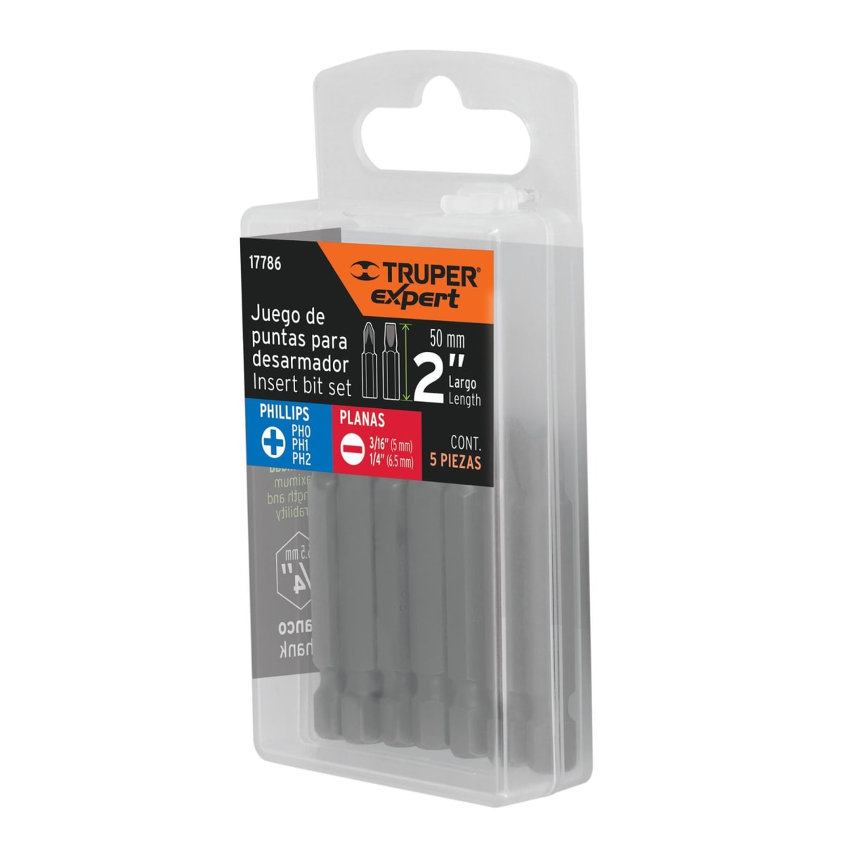 Juego  puntas para destornillador 5 Pzas cruz y planas  2