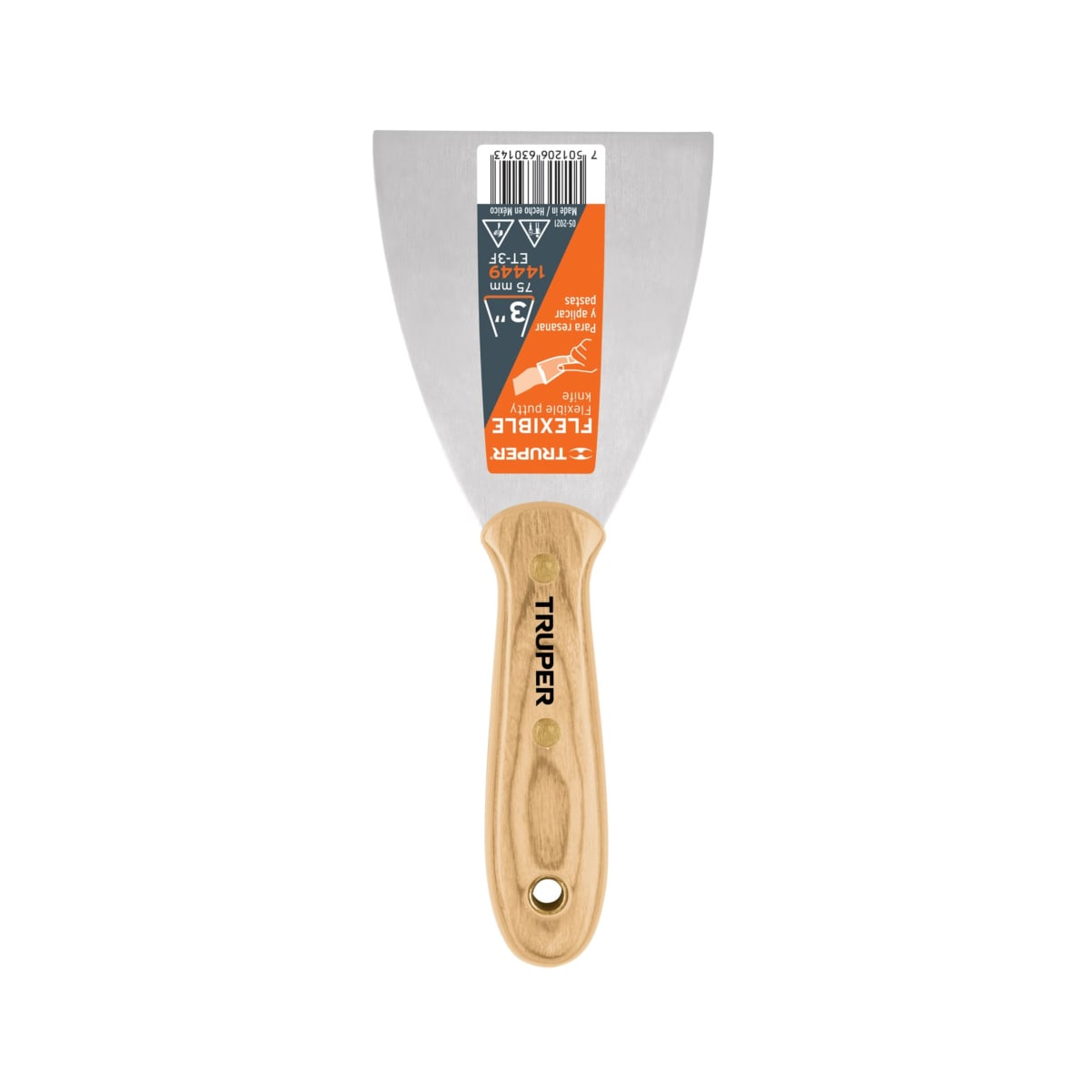 Espátula flexible Truper 3pulg mango de madera1