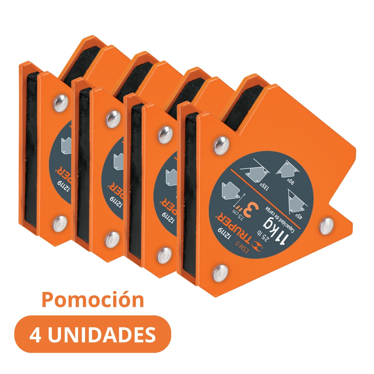 ESCUADRA MAGNETICA PARA SOLDAR 11KG, 4 PIEZAS TRUPER 121191