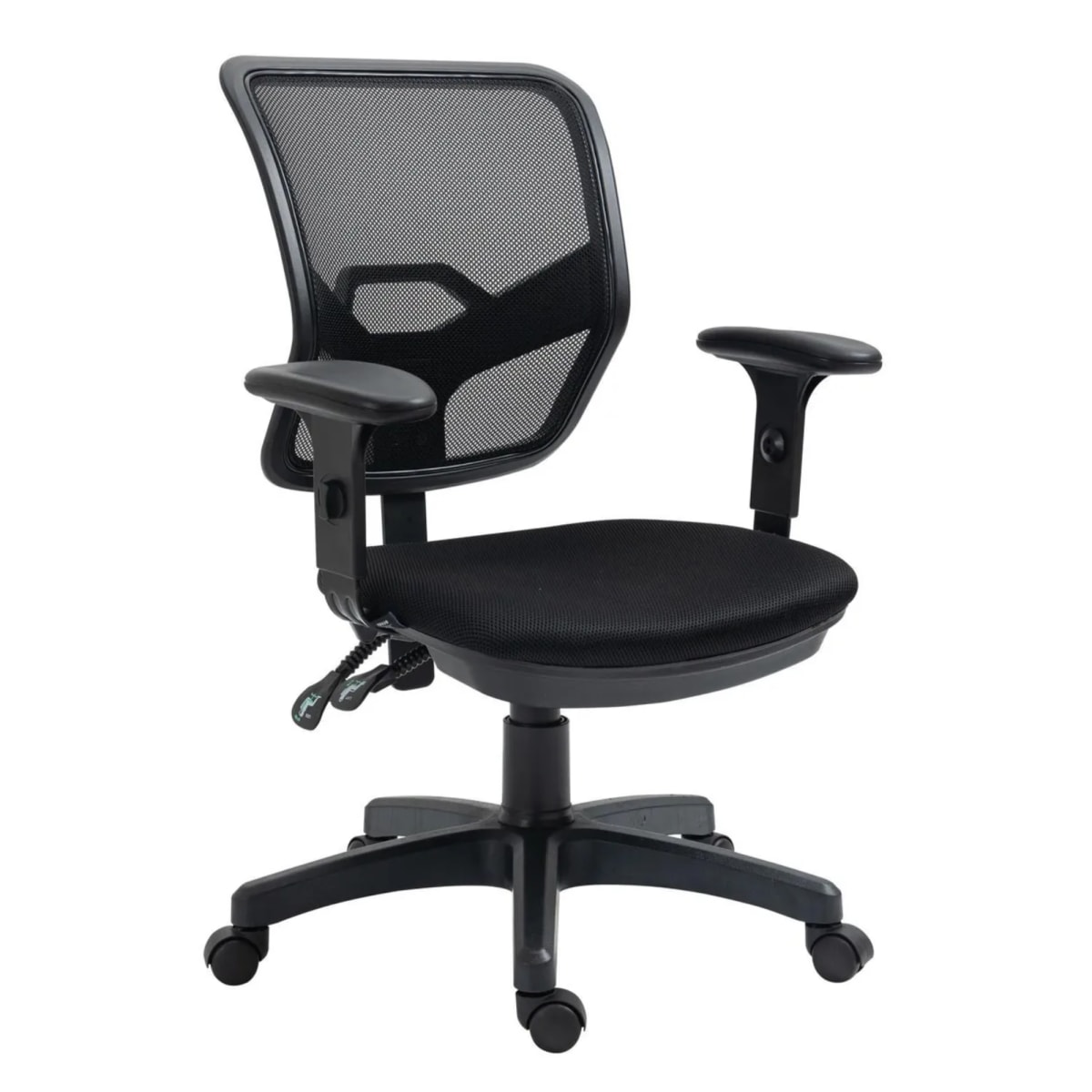 Silla Ergonómica de Oficina HC Dwight Negra con Respaldo de Malla y Brazos Ajustables1