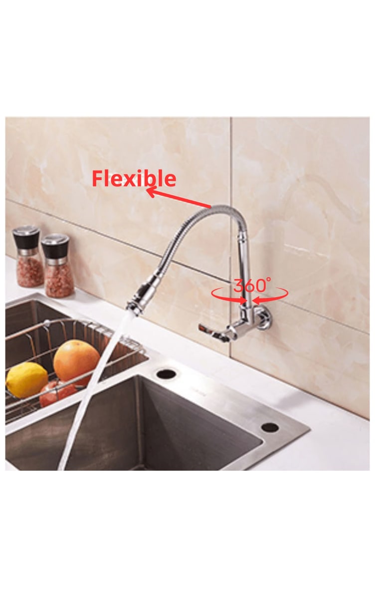 Llave Caño corrugado flexible para pared cocina2