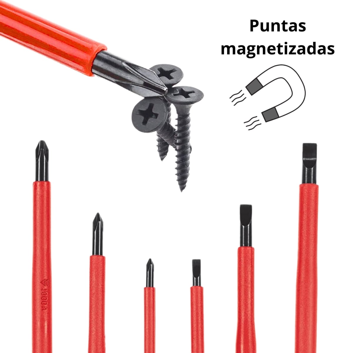 Juego 6 desarmadores dieléctricos 1000V electricista Uyustools2