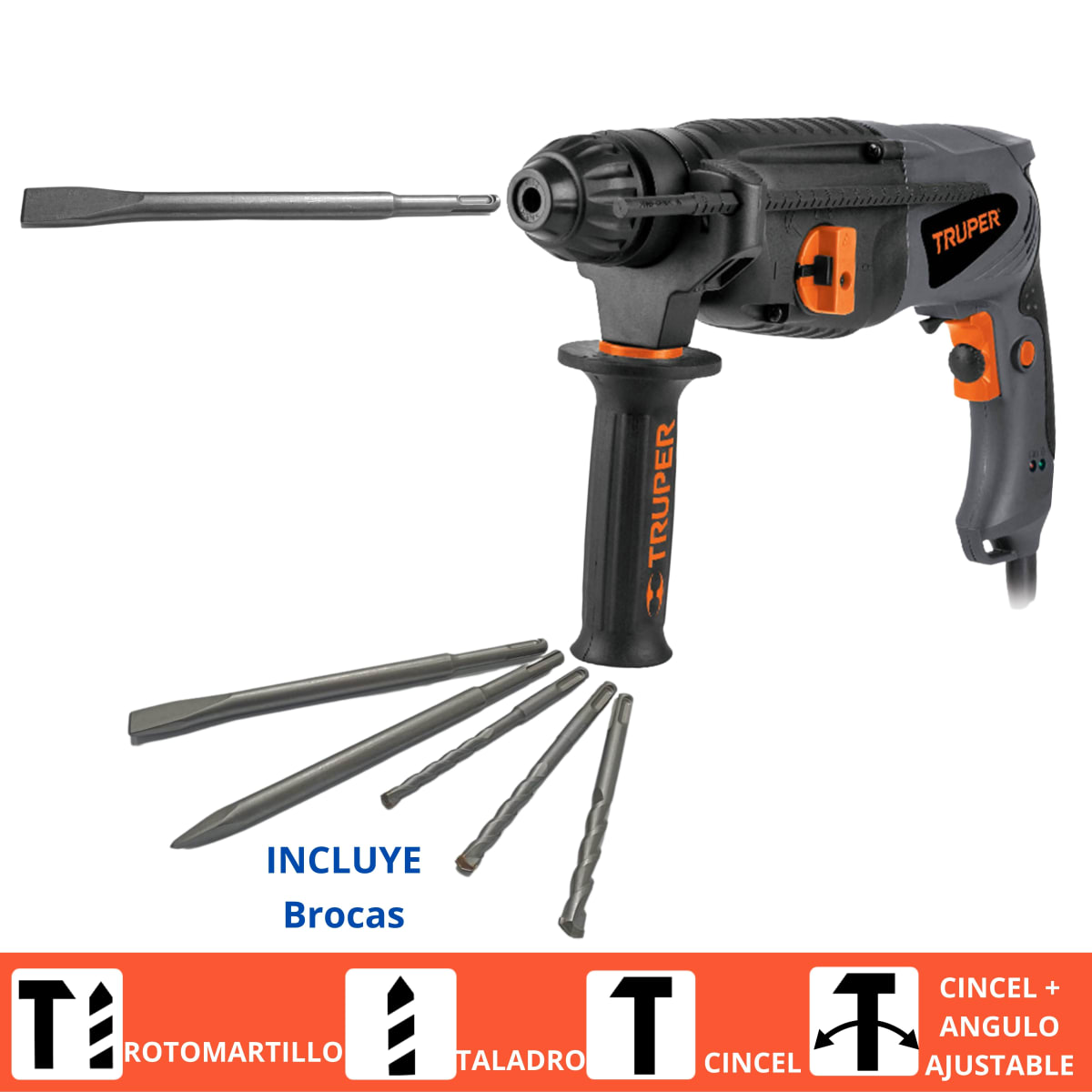 Rotomartillo industrial SDS PLUS 3 JOULES 850W 220V Truper2