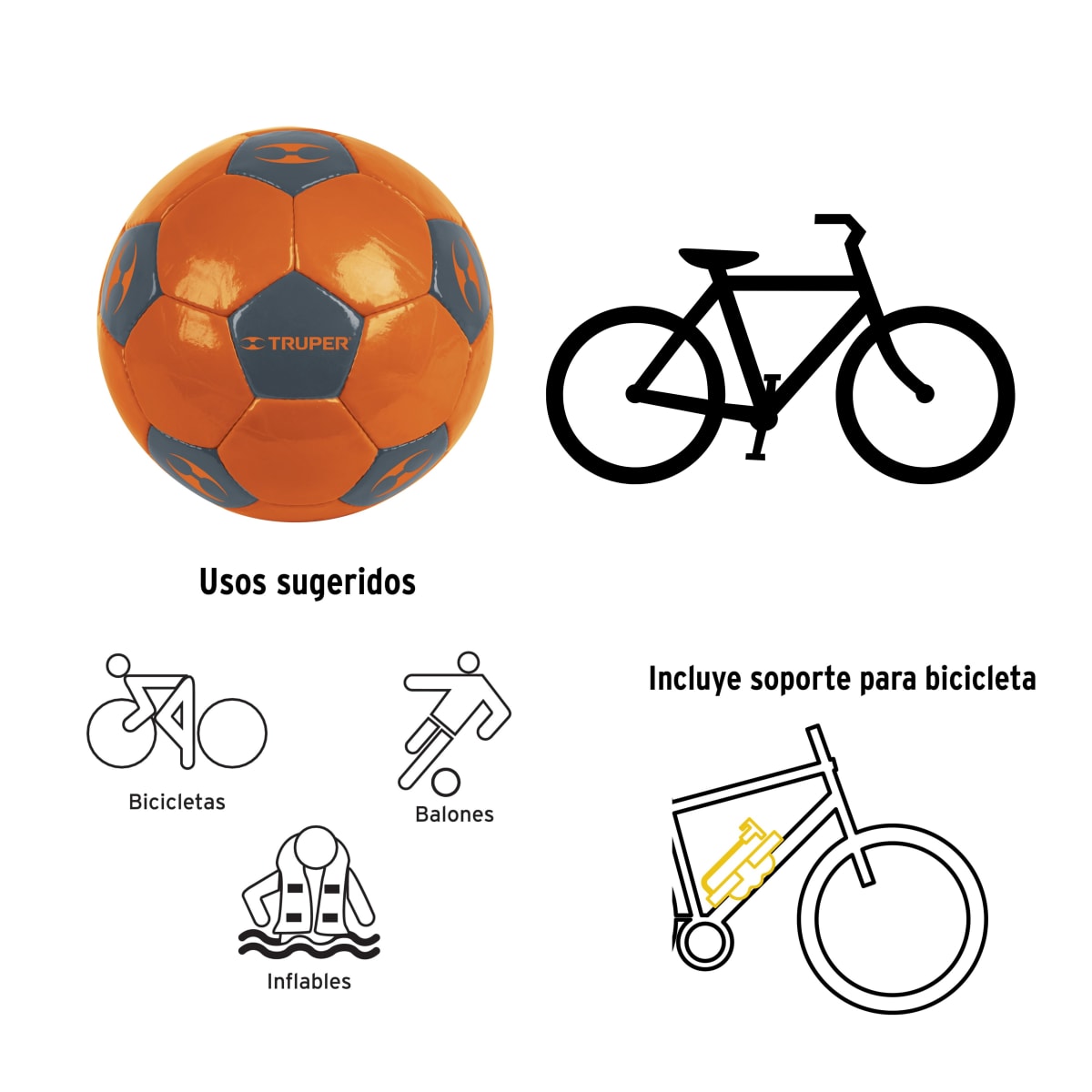 INFLADOR PARA BICICLETA 60 PSI - TRUPER2