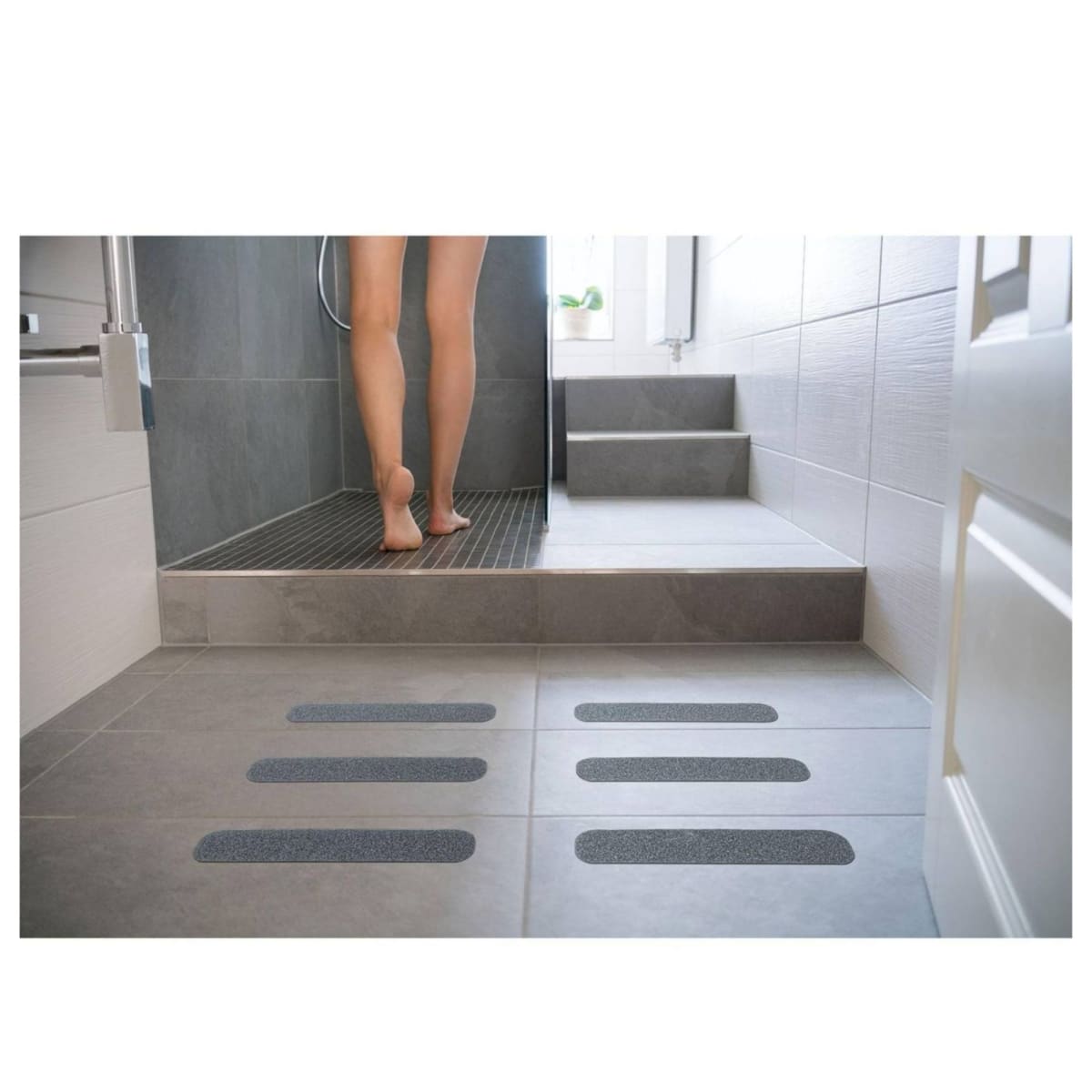 Cinta antideslizante antiderrapante 23cm x 50mm GRIS para baño2