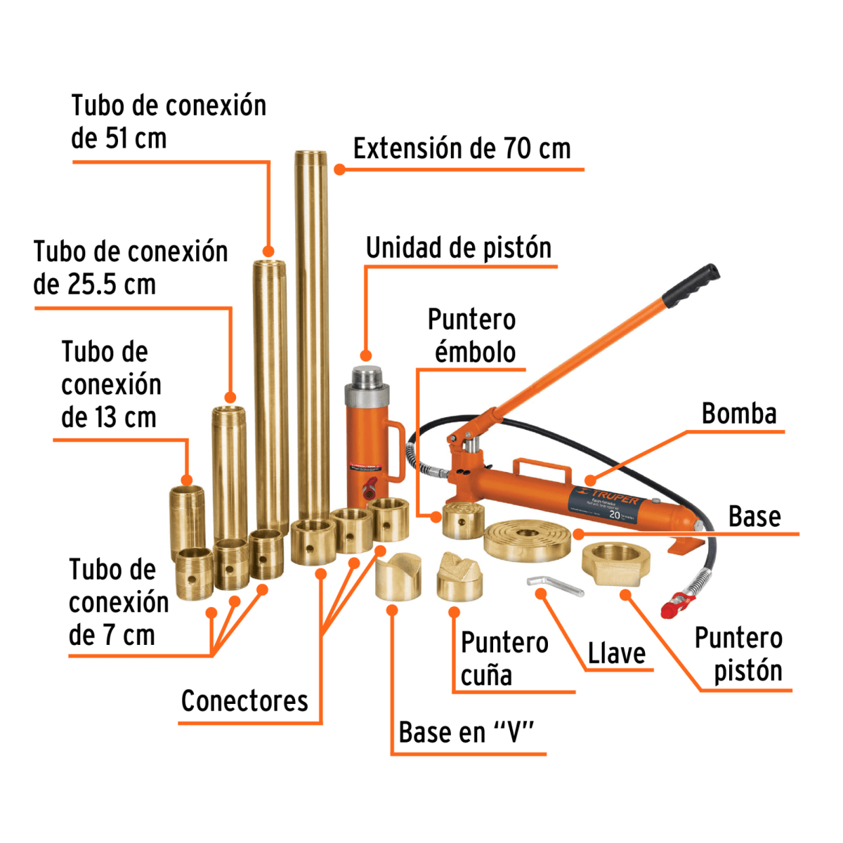 Porto power hidráulico de 20 ton, Truper2