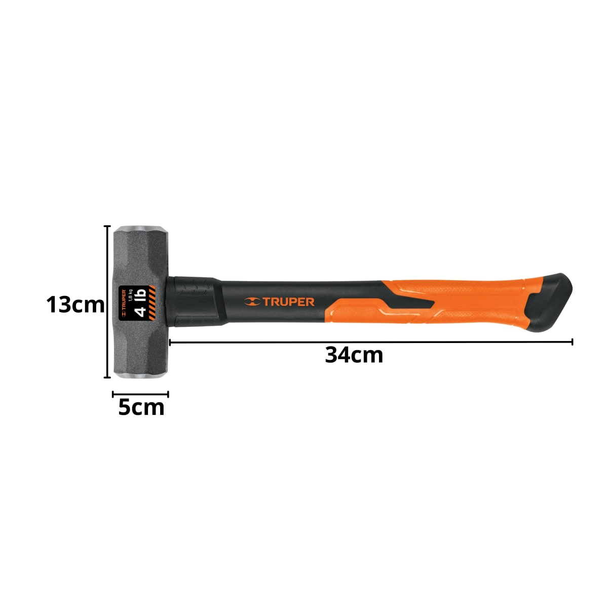 COMBA OCTAGONAL 4lb, MANGO DE FIBRA DE VIDRIO 14 pulg TRUPER2