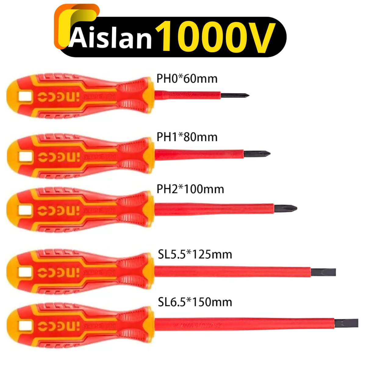Desarmadores dielectricos 1000V industrial + probador de corriente2