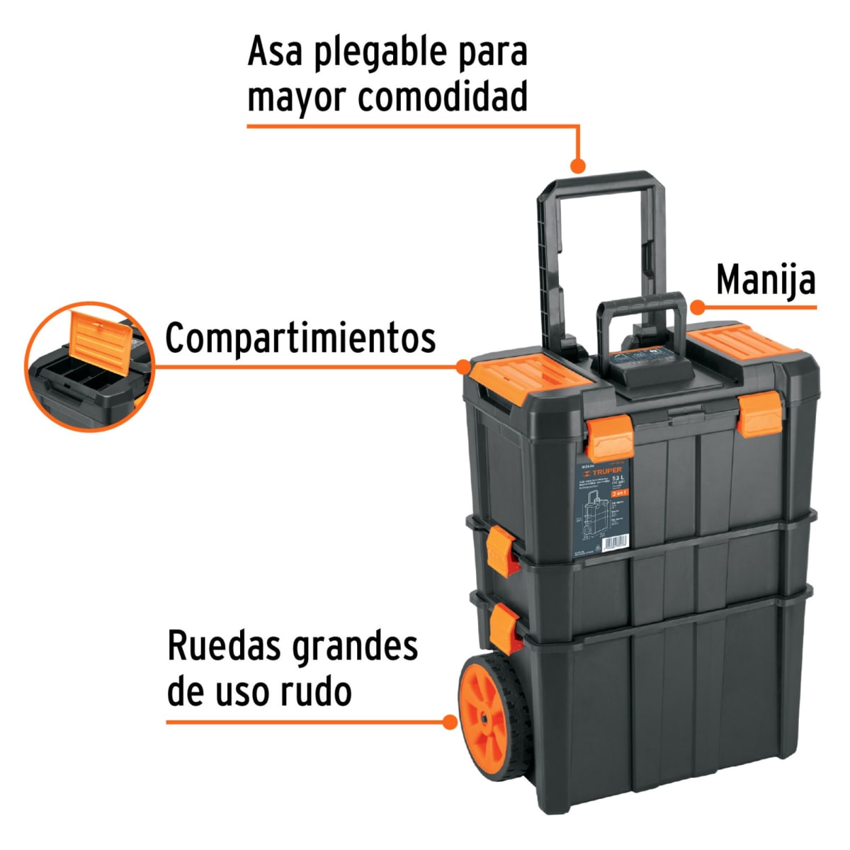 Caja de herramientas con ruedas, carro2