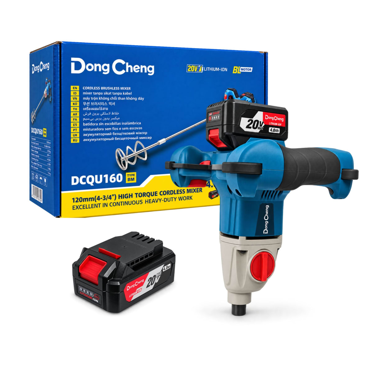 Mezcladora Inalámbrica 20V 4Ah DongCheng DCQU160BM2