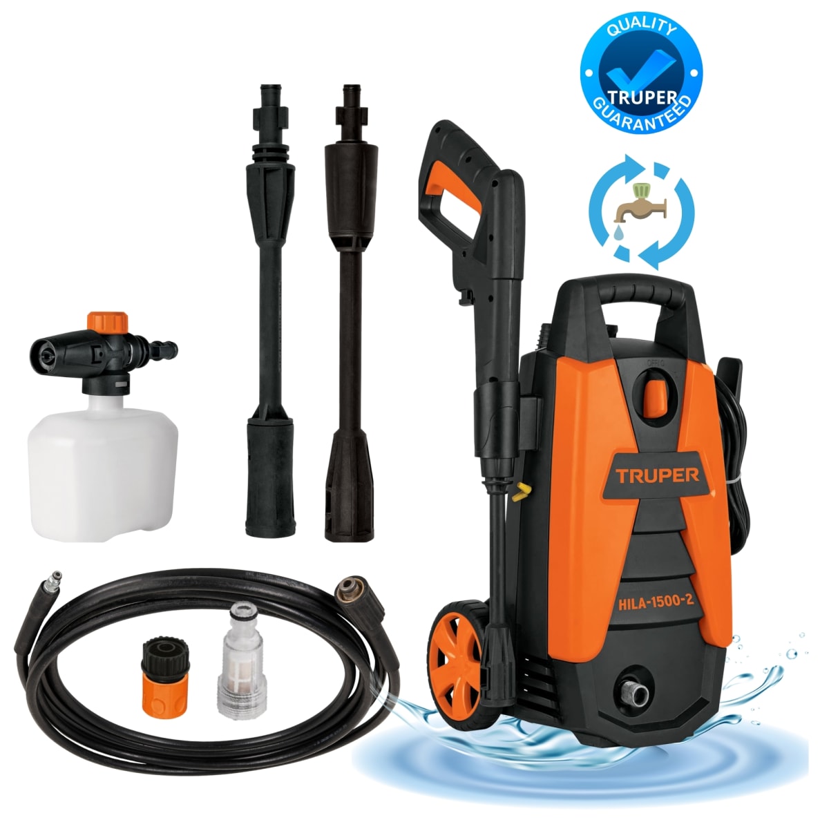 MEGACOMBO HIDROLAVADORA 1500PSI MANGUERA ASPIRADORA CAJA CON RUEDA2