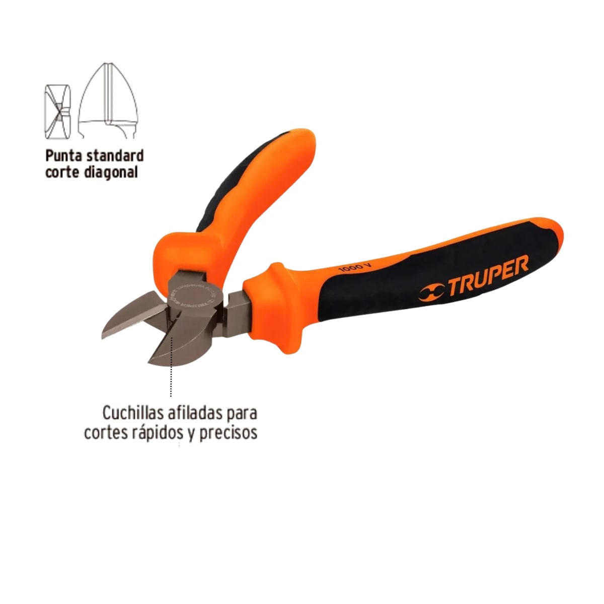 Alicate de corte diagonal 6 mango Comfort Grip, Truper Expert2