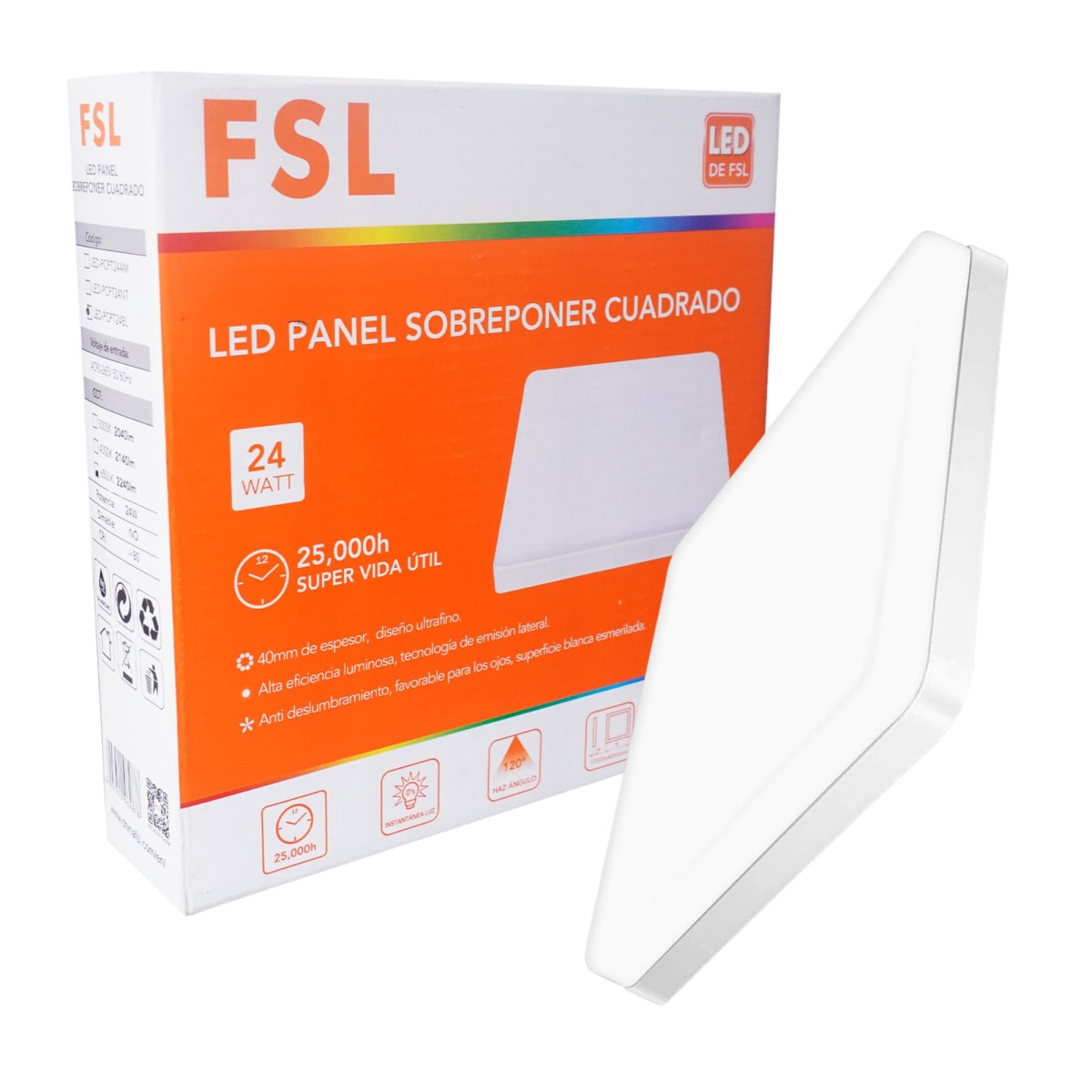 PANEL LED CUADRADO LUZ BLANCO 24W FSL2