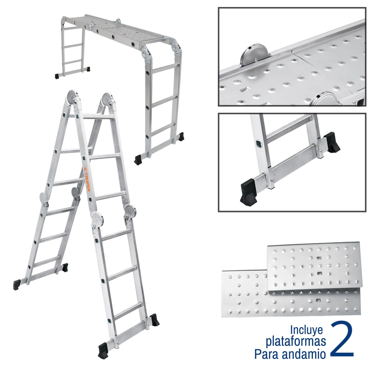 Escalera multiposición 12 peldaños soporta 200kg - Truper2