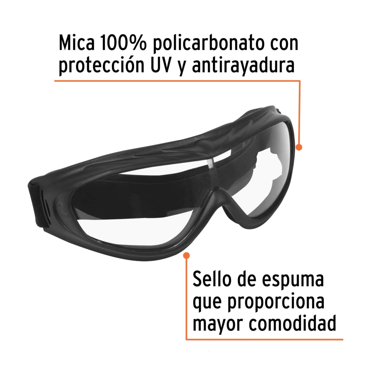 Lente Goggles de Seguridad Antiempañante -- Truper2