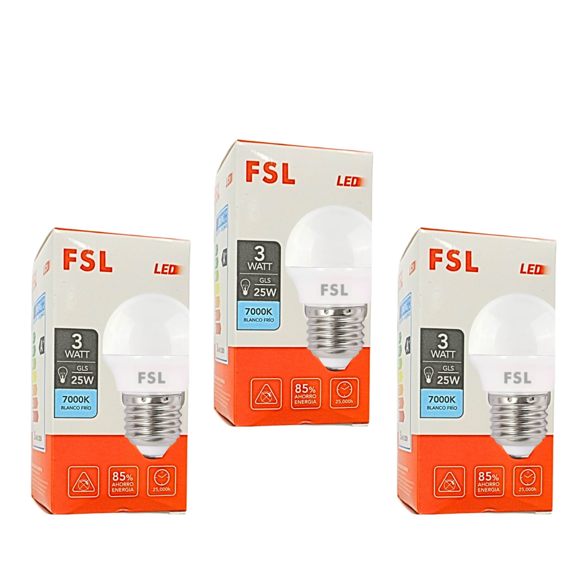 Foco led 3W luz blanco mini foco FSL pack 3 unidades2