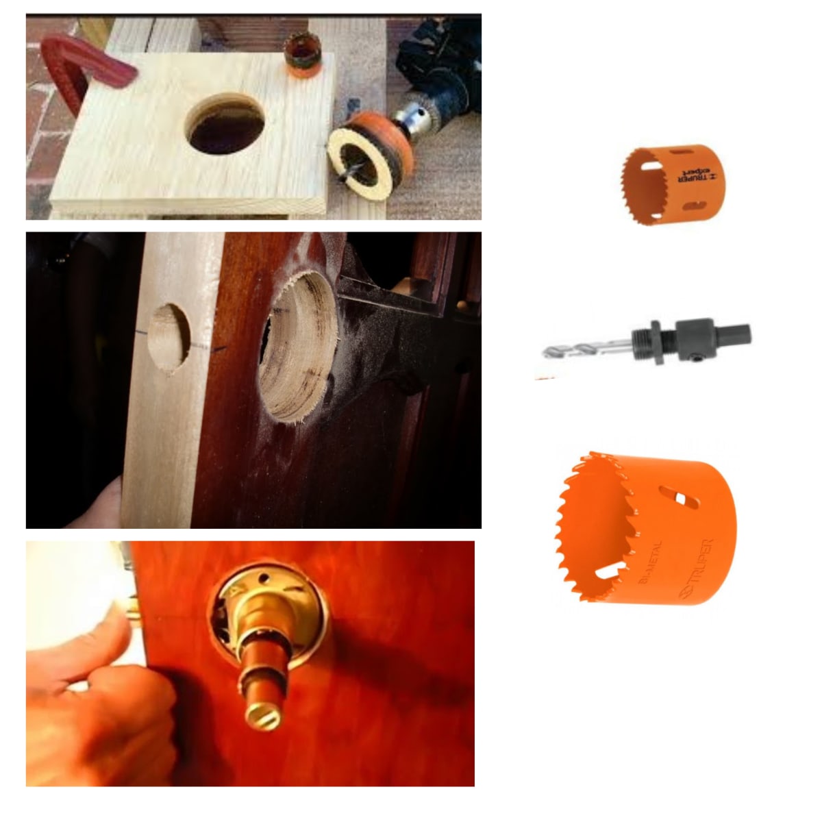 Juego brocas sierra para instalar cerraduras 3 piezas Truper2