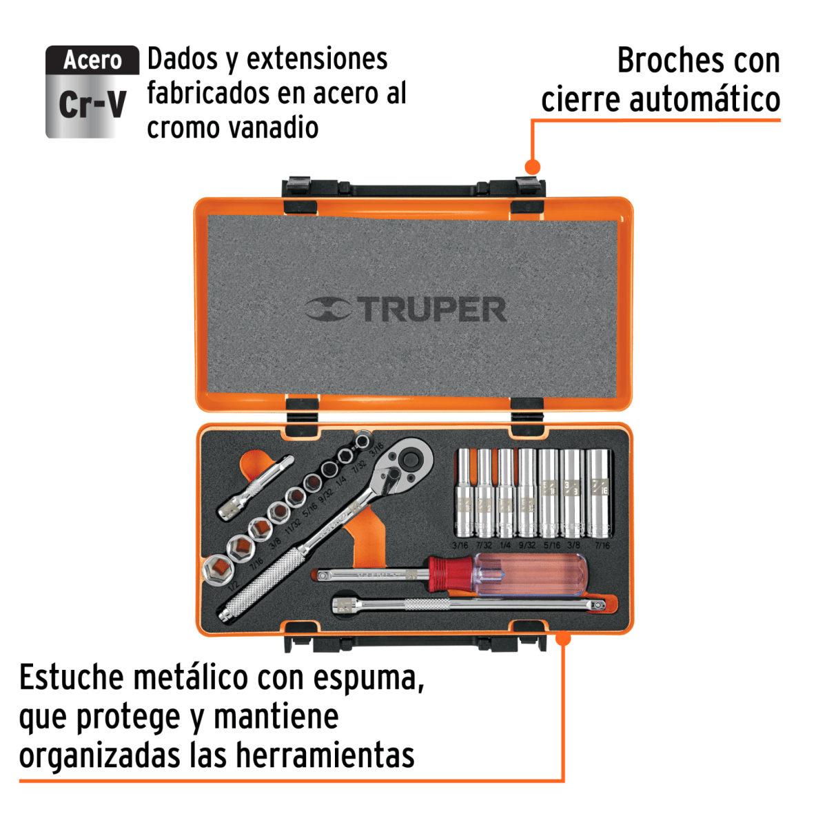 Juego de 20 herramientas cuadro 1/4