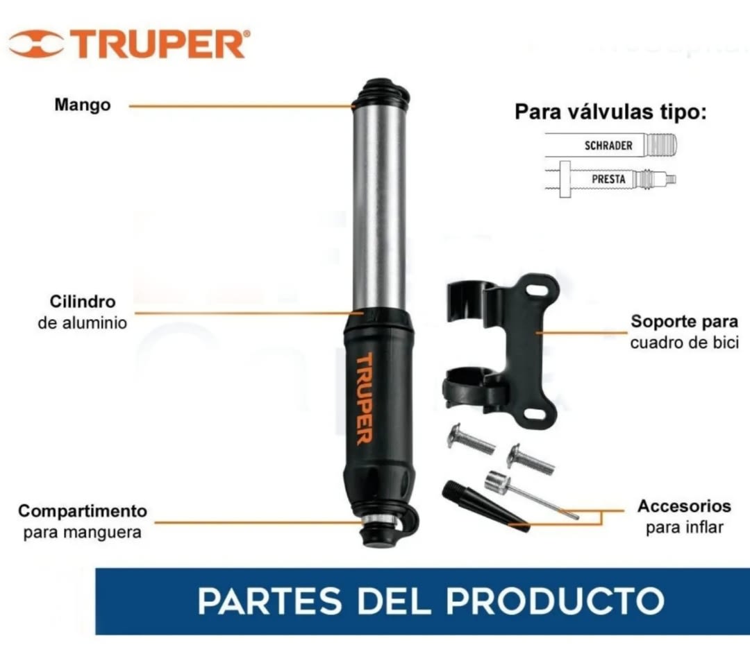 MINI INFLADOR MANUAL 75 PSI TRUPER2