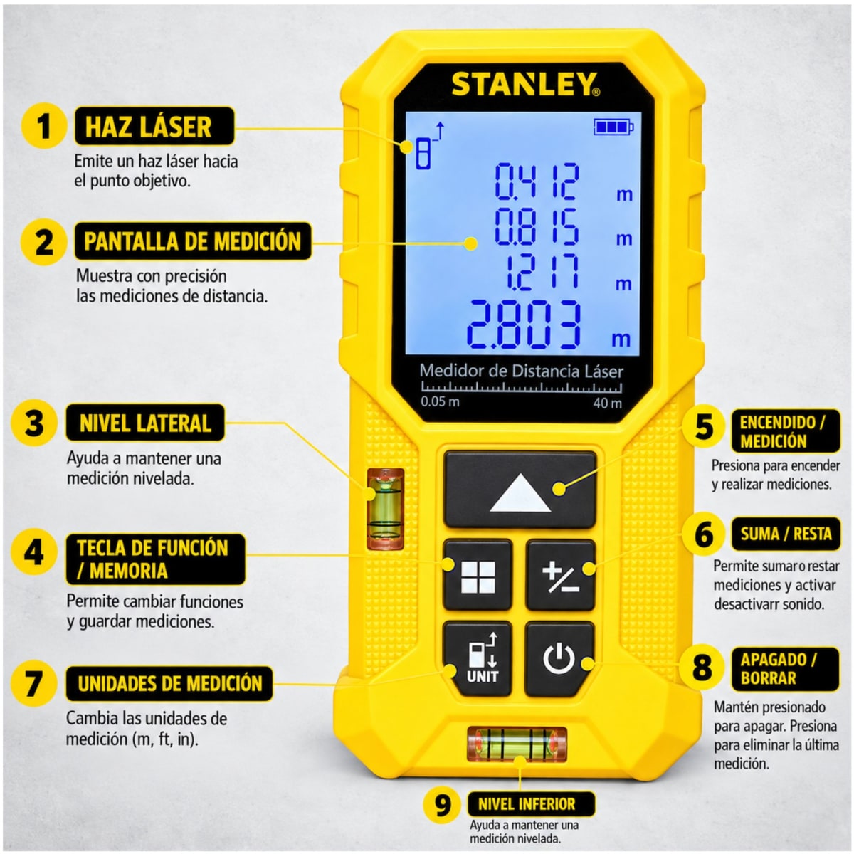 MEDIDOR DE DISTANCIA LASER 40MT STH77701-LA STANLEY2