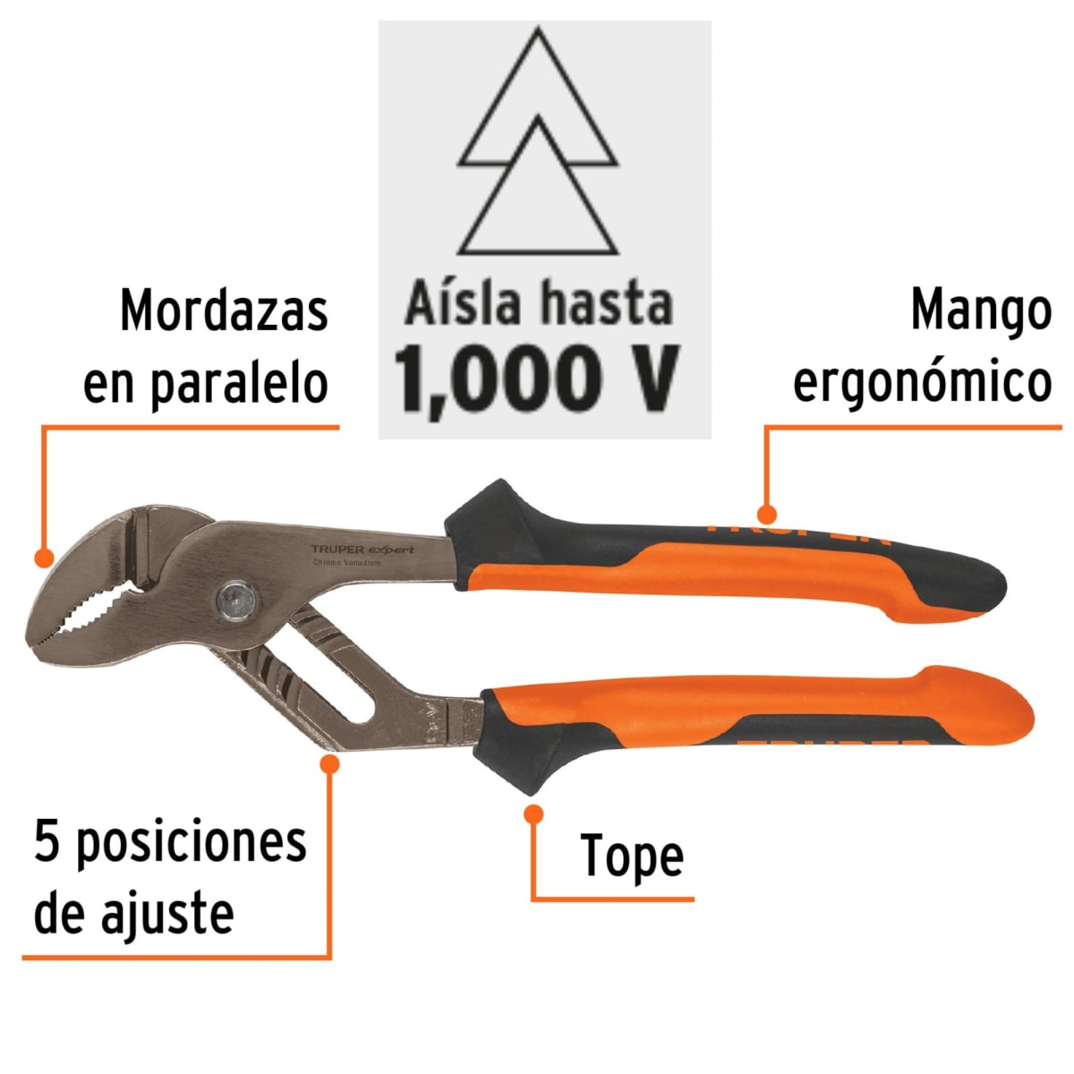 Alicate pico de loro dieléctrico 1000V industrial Truper Expert2